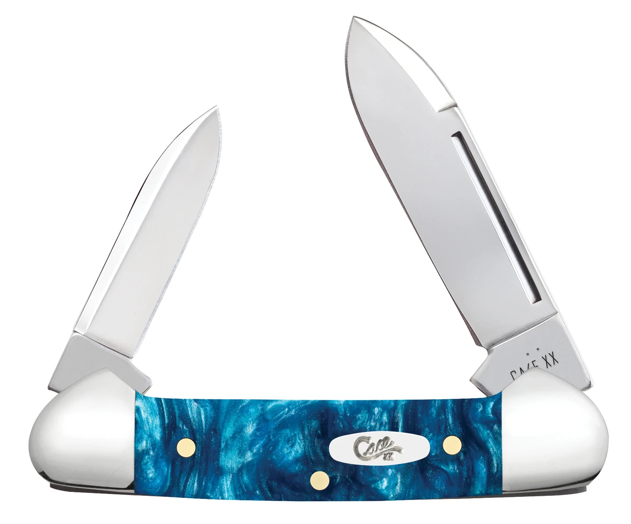 Case XX Teal Swirl Kirinite Baby Butterbean Folding Knife CA12293
