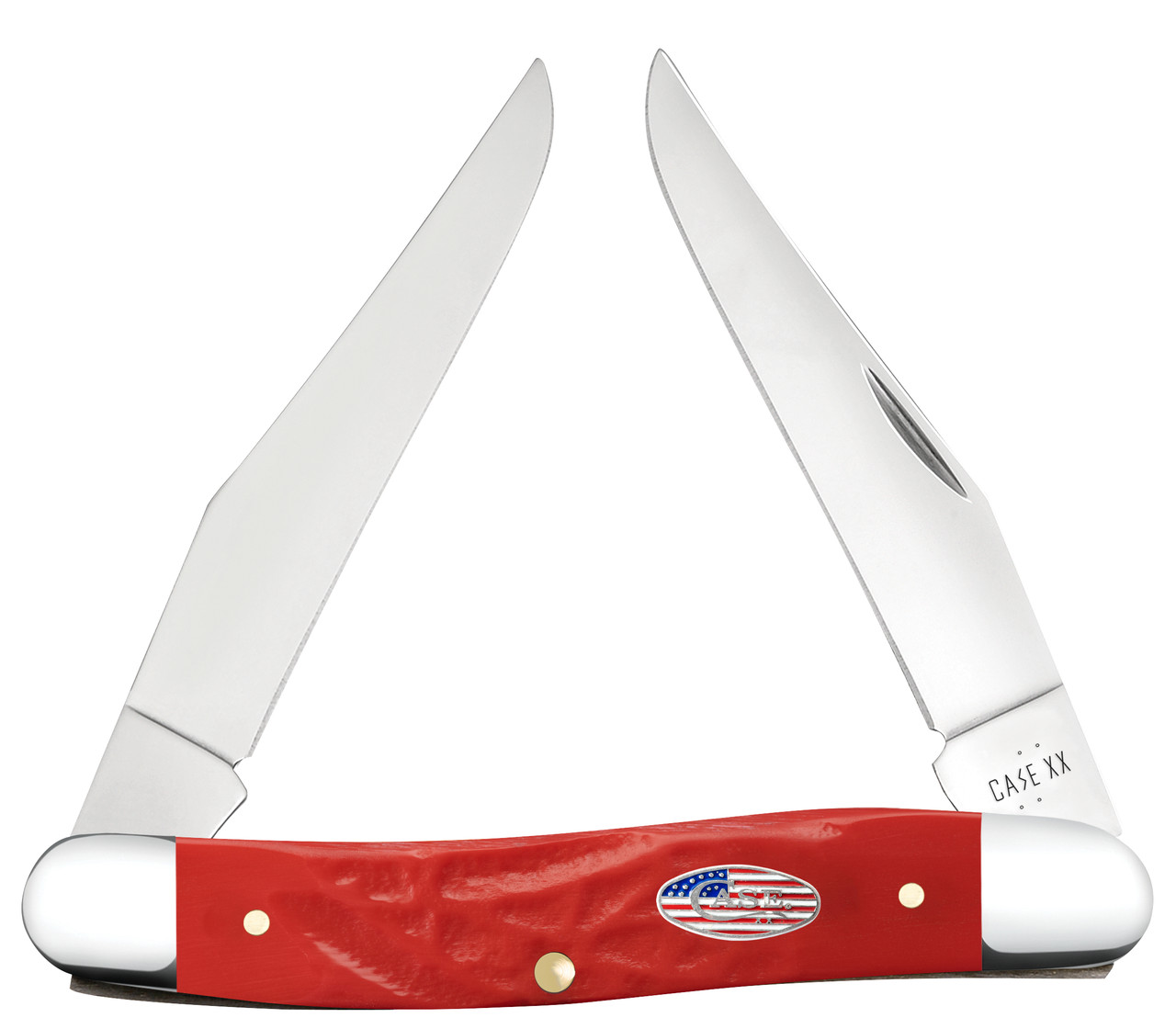 Case XX Rough Jigged Red Synthetic Muskrat Folding Knife CA30693