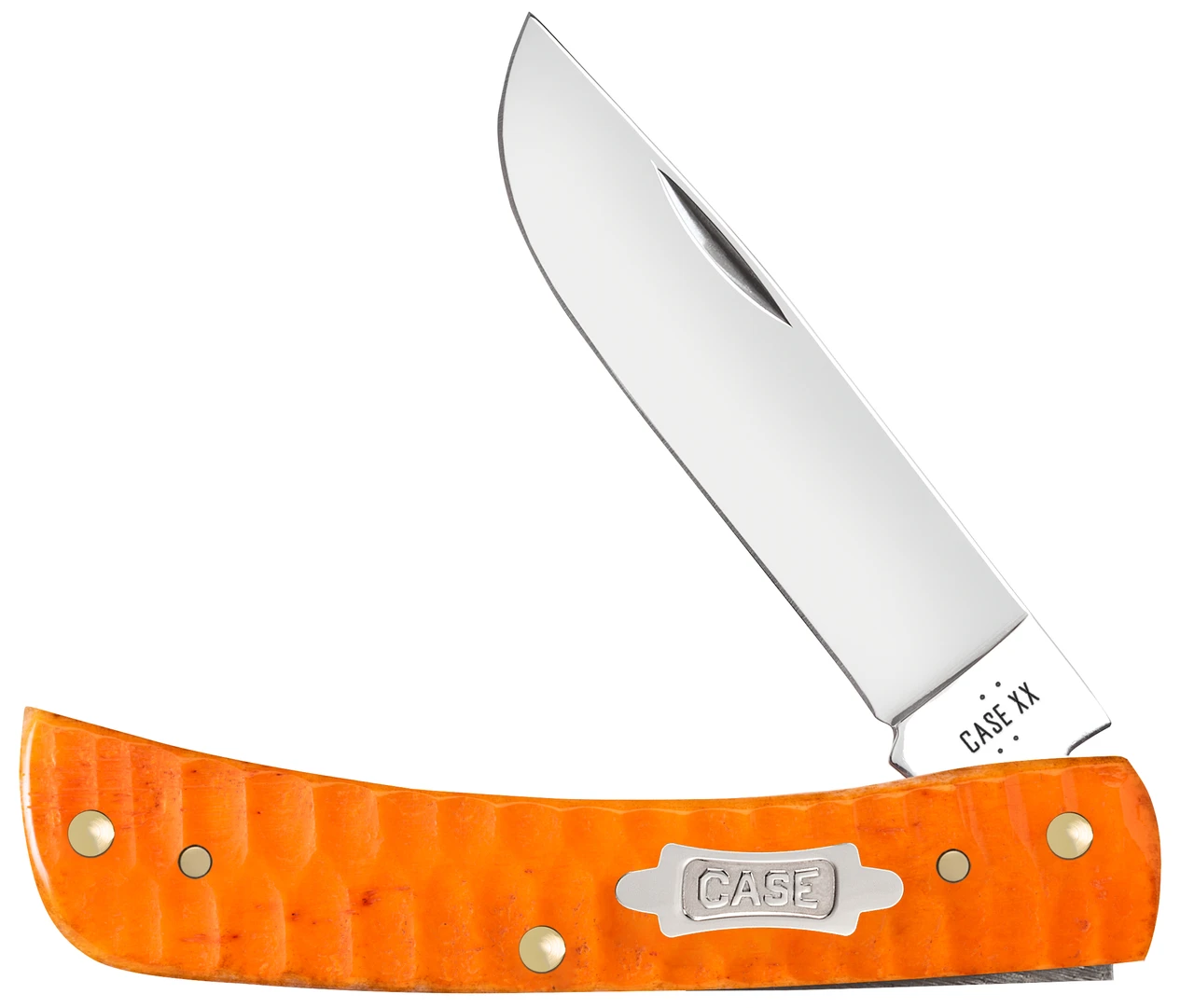 Case XX Carbon Steel Persimmon Orange Gator Jigged Bone Sod Buster Jr Folding Knife CA38074