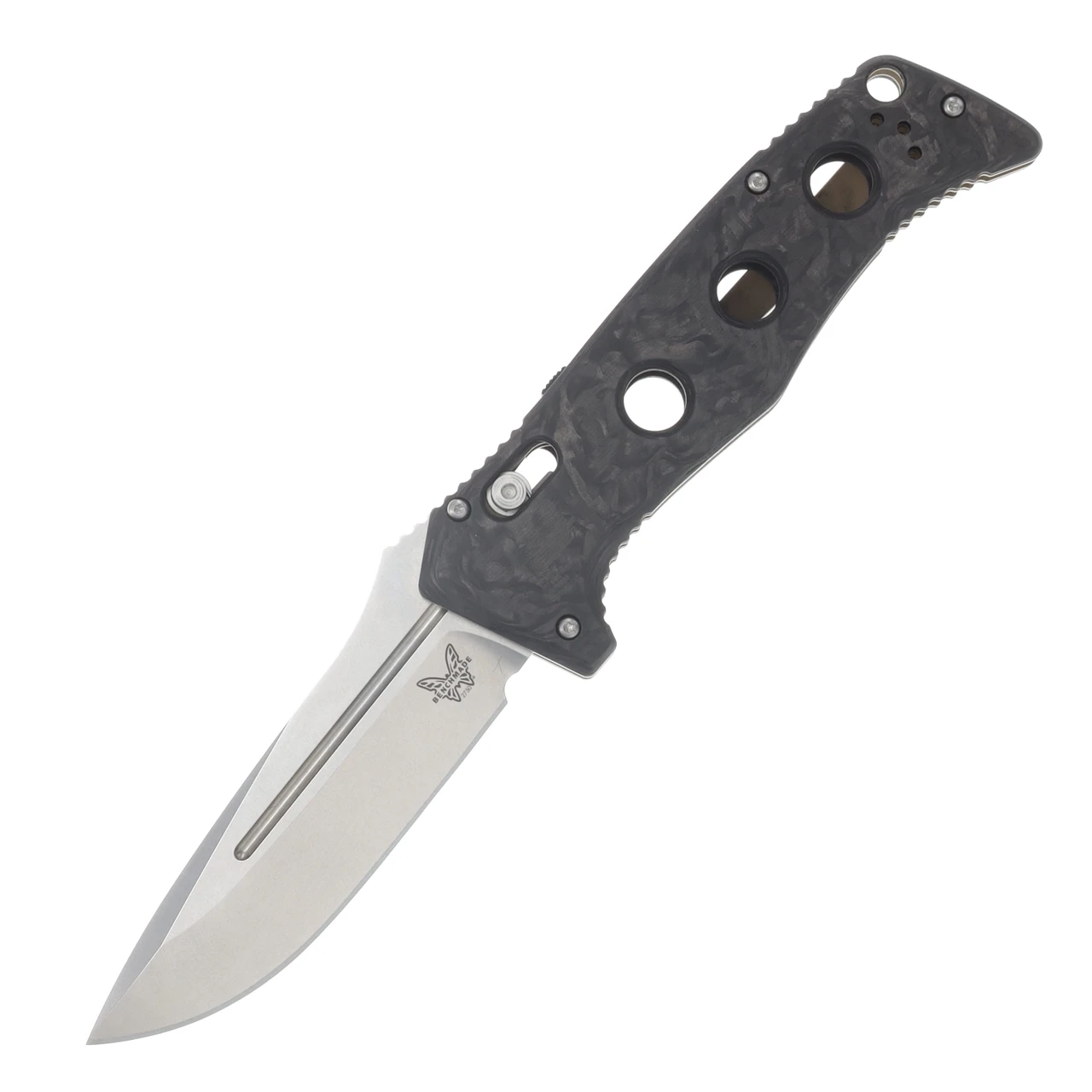Benchmade Auto Adamas Automatic Knife Satin Magnacut Drop Point/Marbled Carbon Fiber AUBM2750-06