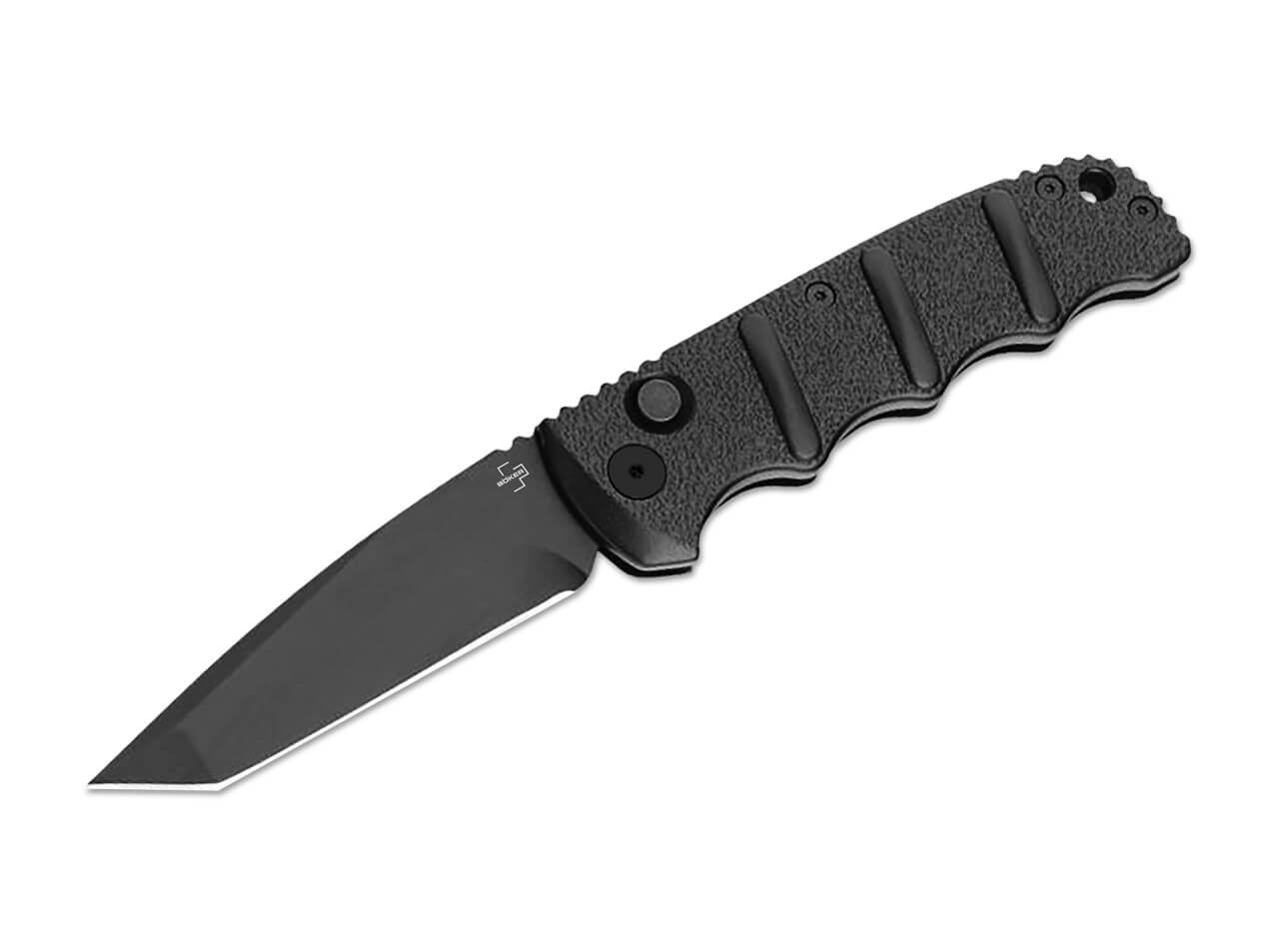 Boker Plus KALS All Black Tanto OTS Auto D2 Blade Aluminum Handle AUBK01BP0153