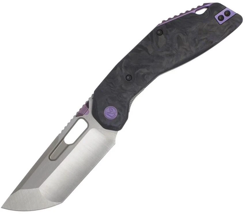 Ketuo Yakuza Satin Purple Black Carbon Fiber Flipper Linerlock Knife