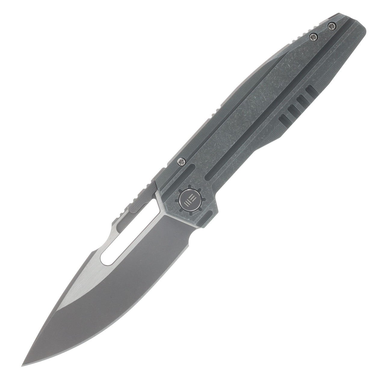 We Knife Co Army Inspired Reveille Framelock Folding Knife Stonewash M390/Olive Gray Titanium WE23057-2