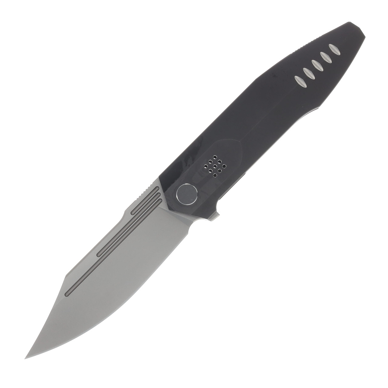 We Knife Co Air Force Inspired Flight Line Linerlock Folding Knife Stonewash M390/Dark Gray Titanium WE23089-1