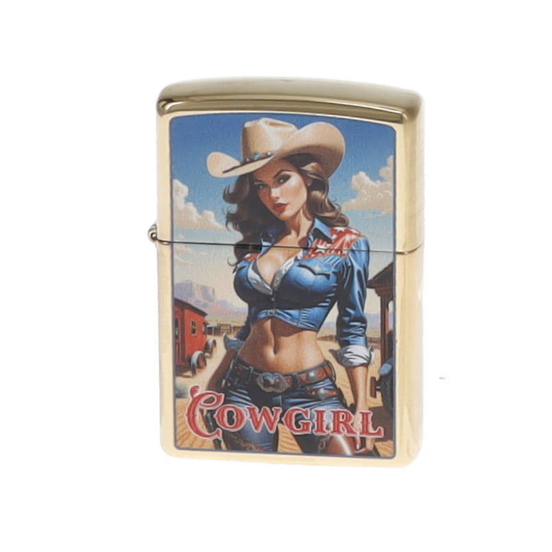 Zippo SMKW Exclusive Cowgirl Lighter w Hat-Brass ZP426510 - Smoky 