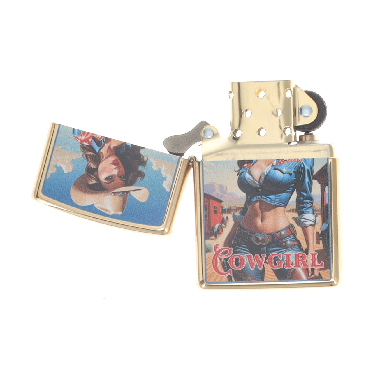 Zippo SMKW Exclusive Cowgirl Lighter w Hat-Brass ZP426510 - Smoky 