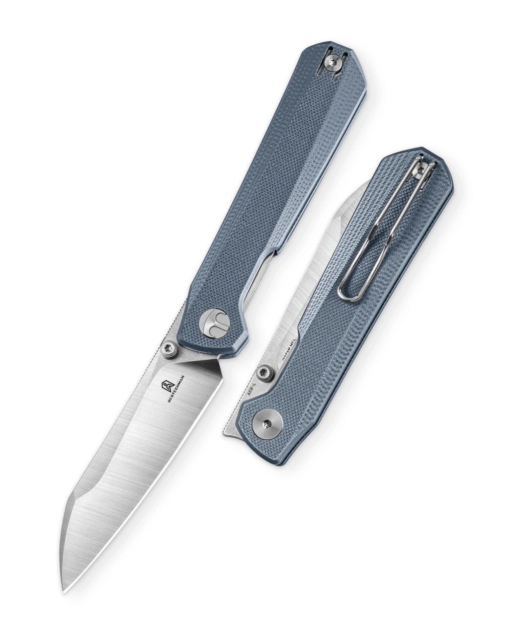 Bestechman Curvee Ostap Hel Front Flipper Knife | Blue G-10 AEB-L