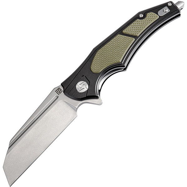 Artisan Cutlery Apache Nomad Folding Knife 3.7in Plain Stonewash Wharncliffe