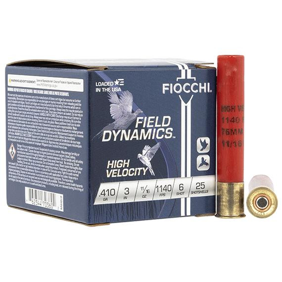Fiocchi Field Dynamics .410 Bore 3in #6 Lead 11/16 oz 250 Rounds