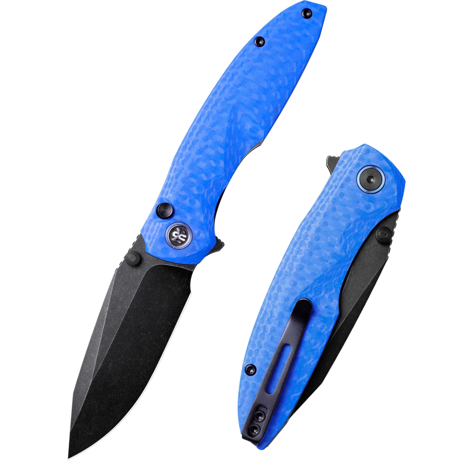 Remette Knives RT-Cool Whale Linerlock Folding Knife Black Reverse Tanto/Blue G-10 RTCL-GN6
