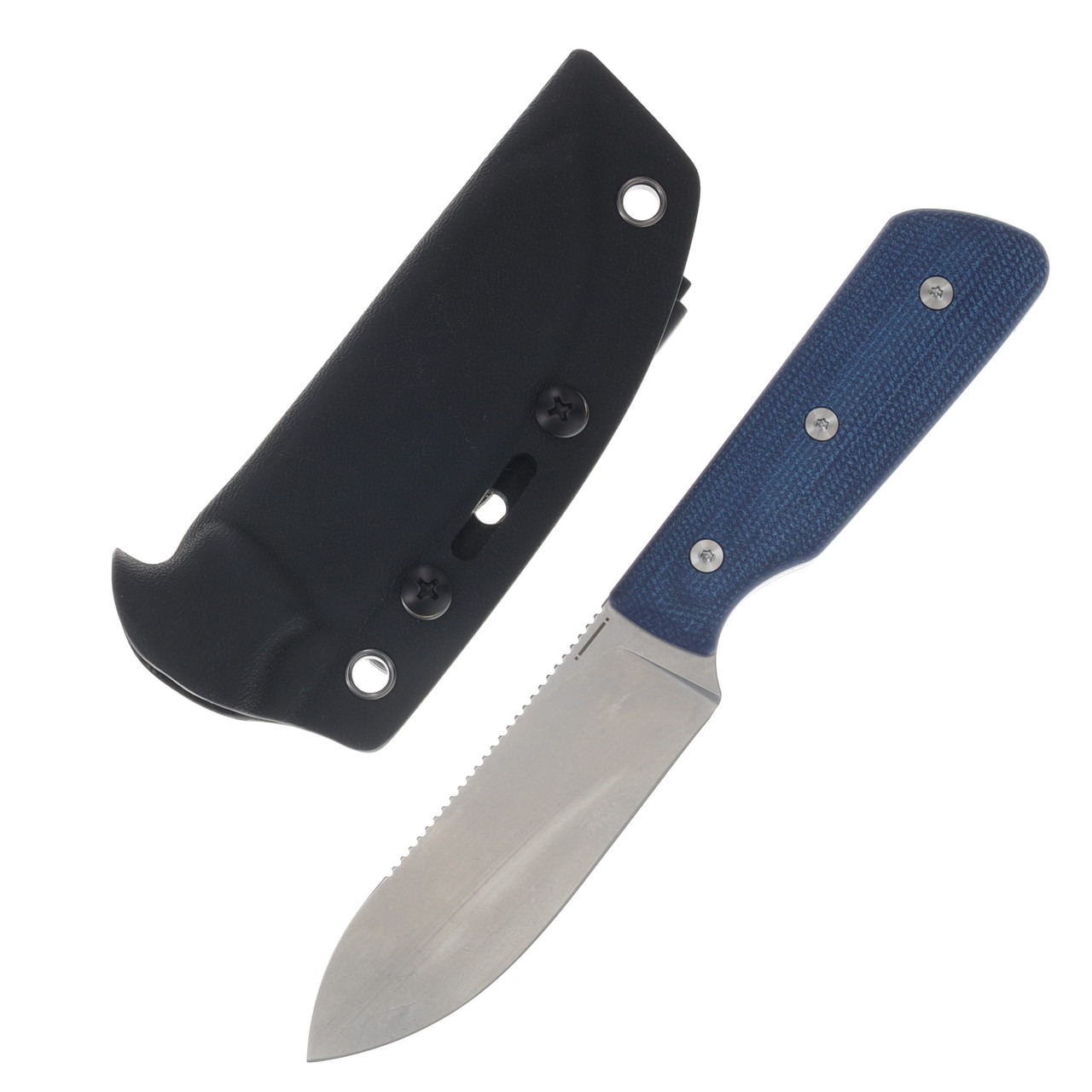 STRAIGHTLINE BIG DIGGER Blue Canvas Micarta 14C28N Stonewash SLBDG-BC