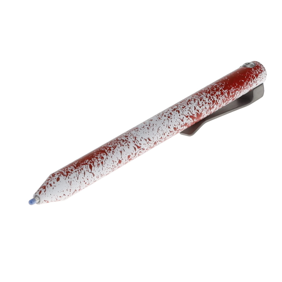 Maverick Customs Flipper Universal Pen Bloodsplatter Cerakote Aluminum with Butterscotch Micarta Flipper and Stonewash Titanium Clip MCCBABBMFSTC