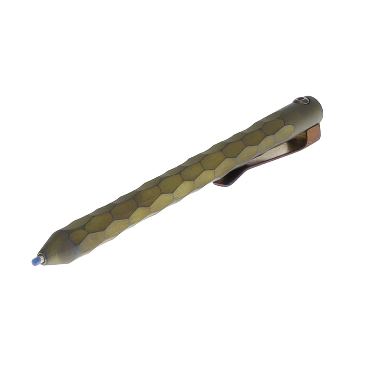 Maverick Customs Flipper Universal Pen Fully Sculpted & Anodized Titanium with TiMascus Milled Clip/Flipper MCFSATBTMCF