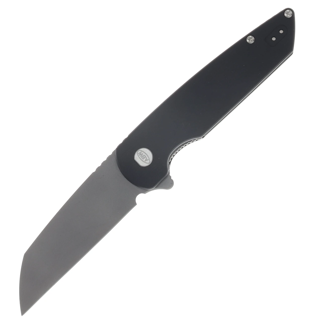 ABW Model 2 Folding Knife Black Aluminum - Stonewash Magnacut Blade ABWMODEL2ALUMBLK