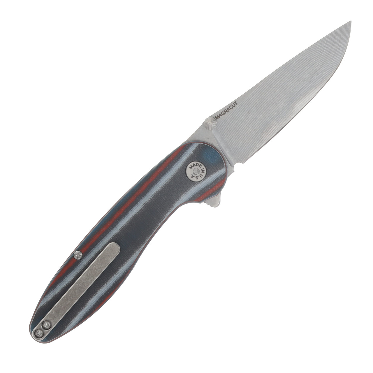 ABW Model 1 V7 Folding Knife G-10 Murica Blanket - Stonewash
