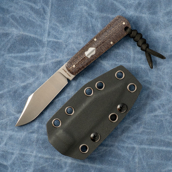 Jack Wolf Gateway FIXedc Fixed Blade Knife Satin/Vibe Jute Bison with Kydex Sheath GATEW-FX-01-VIB-JUT-BIS