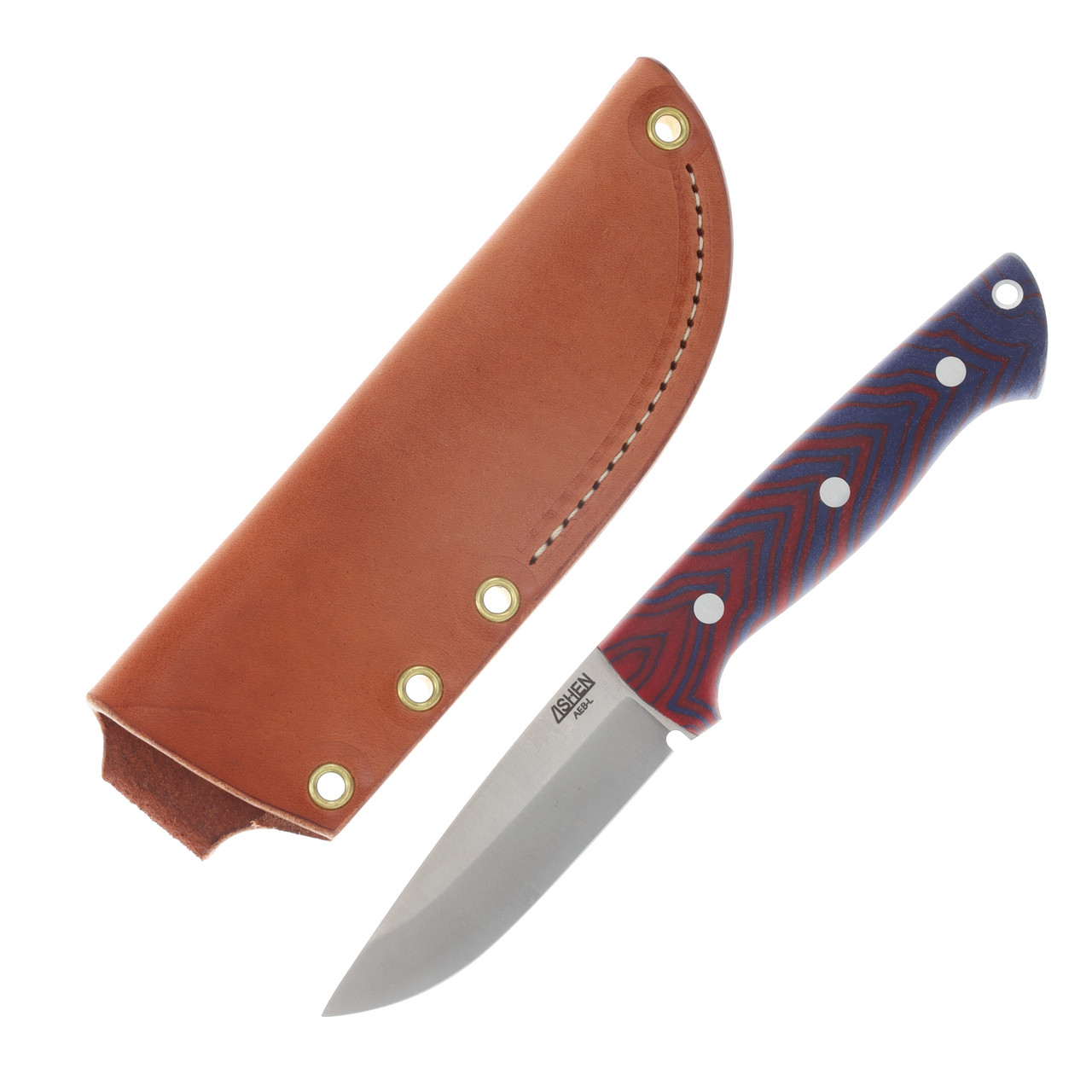 Lishen Knives Dakota Fixed Blade G-Carta Handles Aluminum Pins W/ Sheath LKDAKGCART