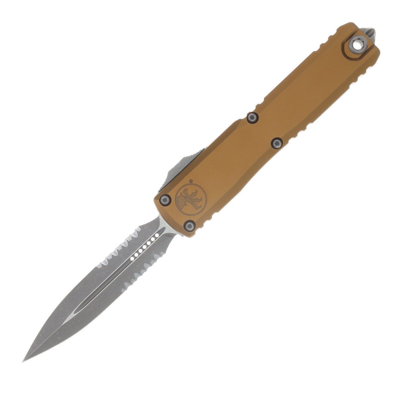 Microtech Ultratech Gen IV OTF Automatic Knife Partially Serrated Apocalyptic D/E Tan AUMT1122411APTA