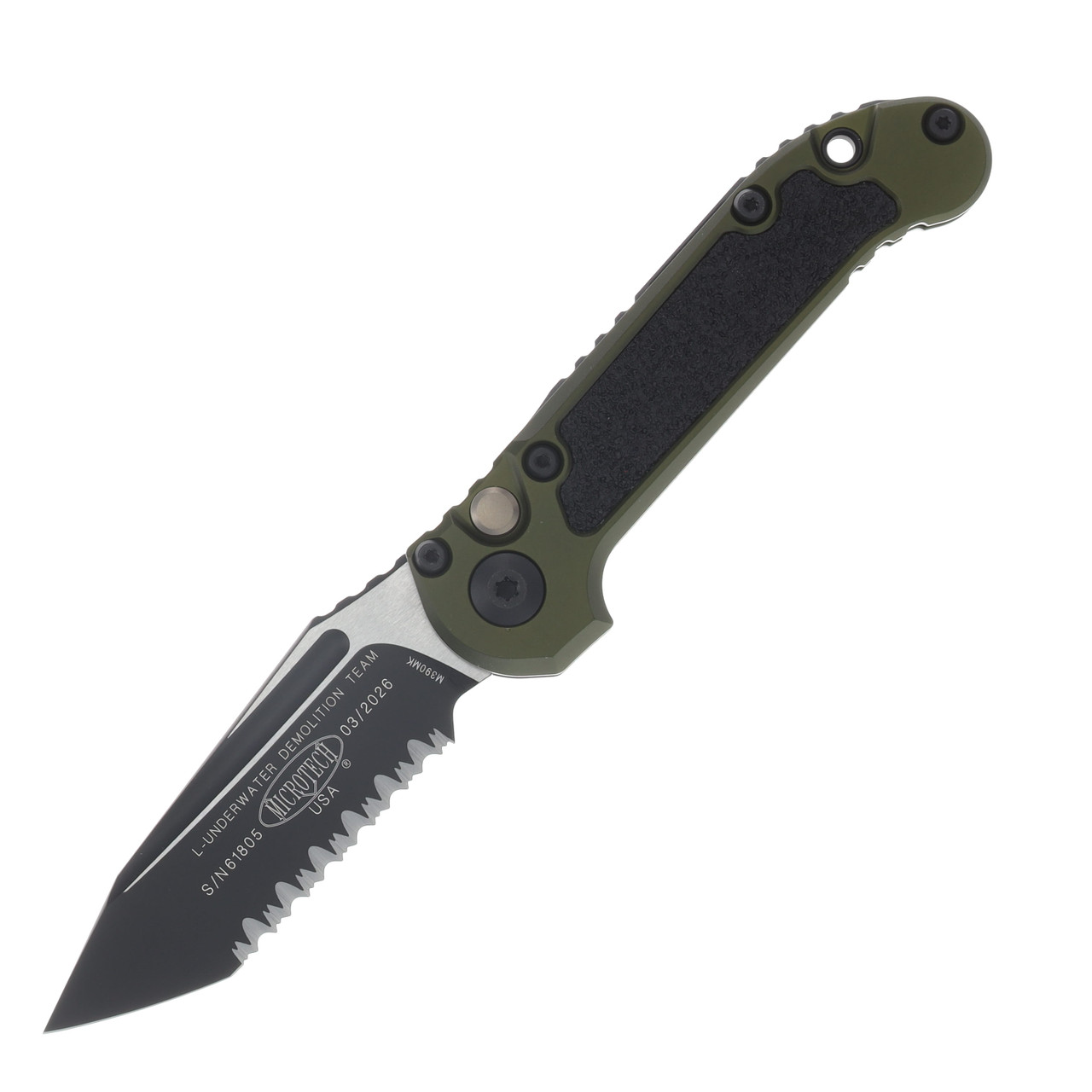 Microtech LUDT Gen III Automatic Knife Black Serrated T/E OD Green AUMT11363OD