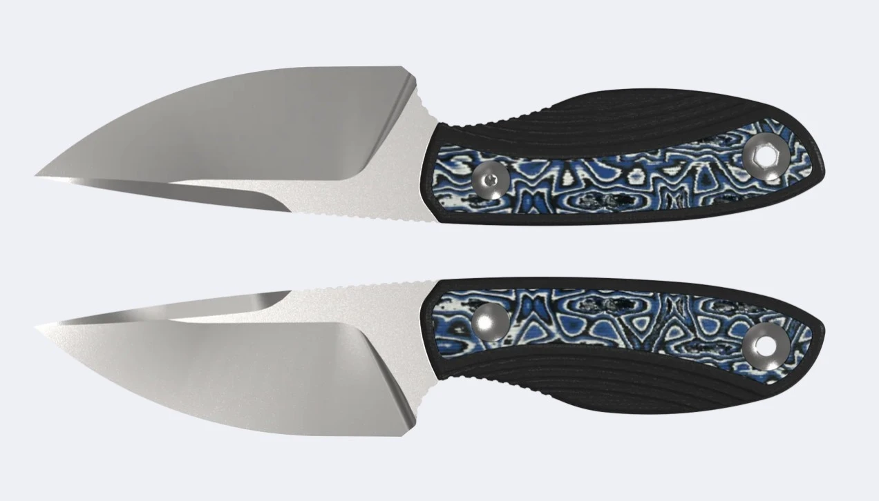 Kizer Finch Fixed Blade Knife Satin AEB-L/Black G-10 with Black, Blue & White Vortex Micarta 1134A3
