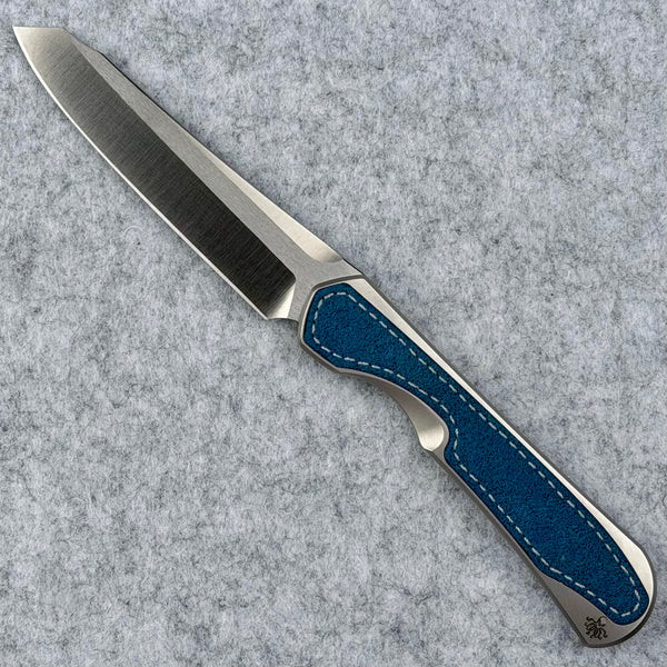 Piratech Fixed Kraki Stitched Alcantara Leather-TI Handle Satin S35VN Blade KFB01