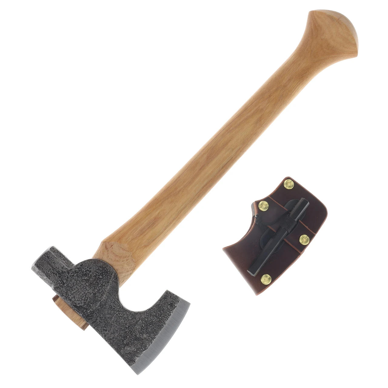 Hoffman Blacksmithing Mountaineer Bushcraft Axe 15.5" Oval Handle Bulb End HOFMTOB