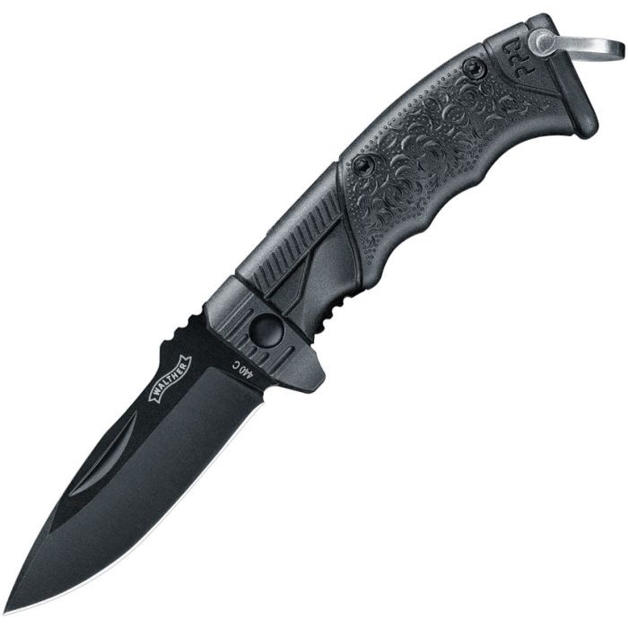 Walther Micro PPQ Linerlock Folding Knife Blackout 440C/Synthetic WAL50769
