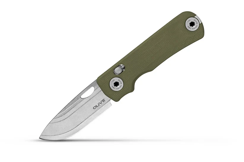Olive Knives Lenta Folding Knife Olive Green G10 Handle Elmax Drop Point Blade LNT-G10ODG-EL