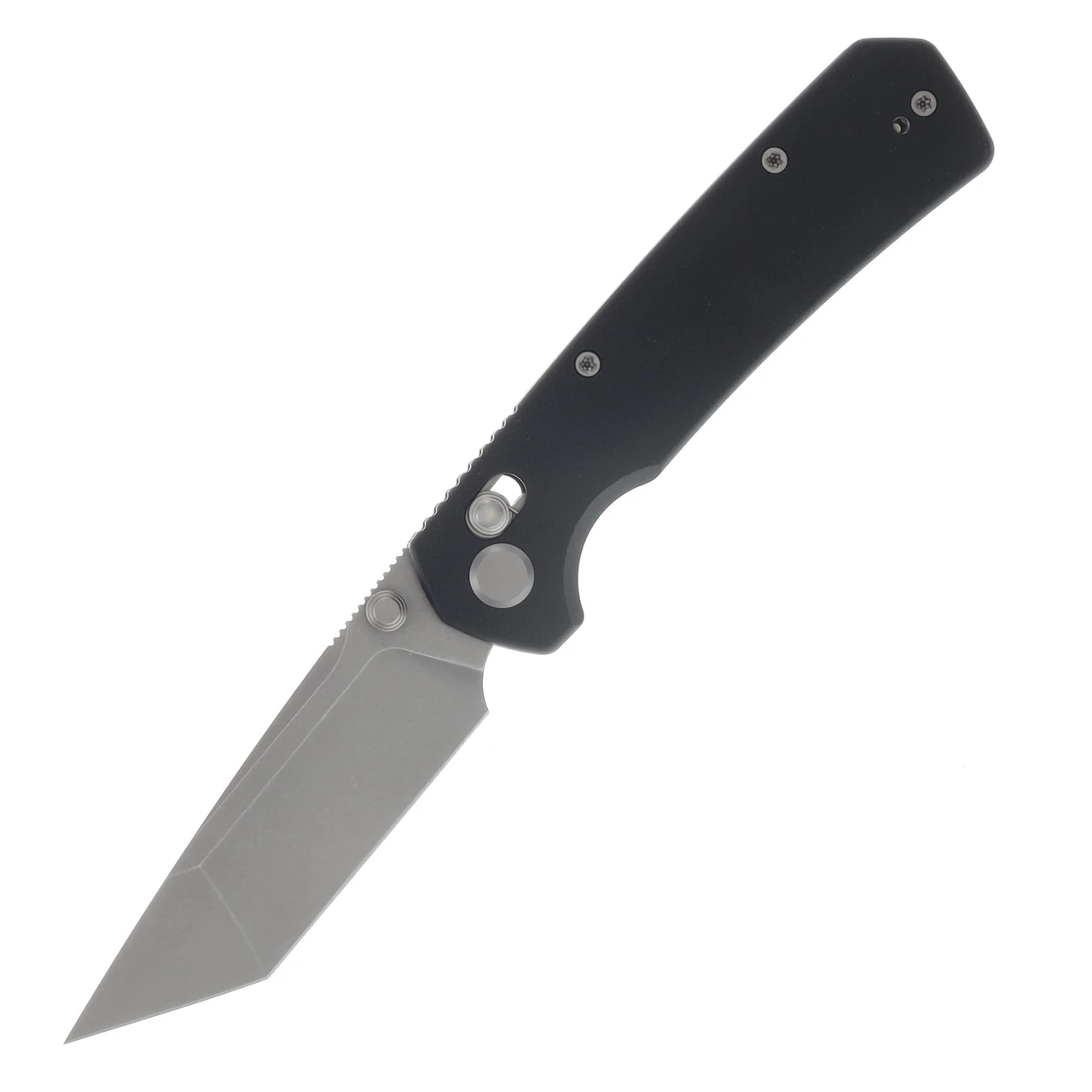 GEO Knife Blaze Axis Lock Folding Knife Stonewash M390 Blade Black G10 Handle GEO2503D