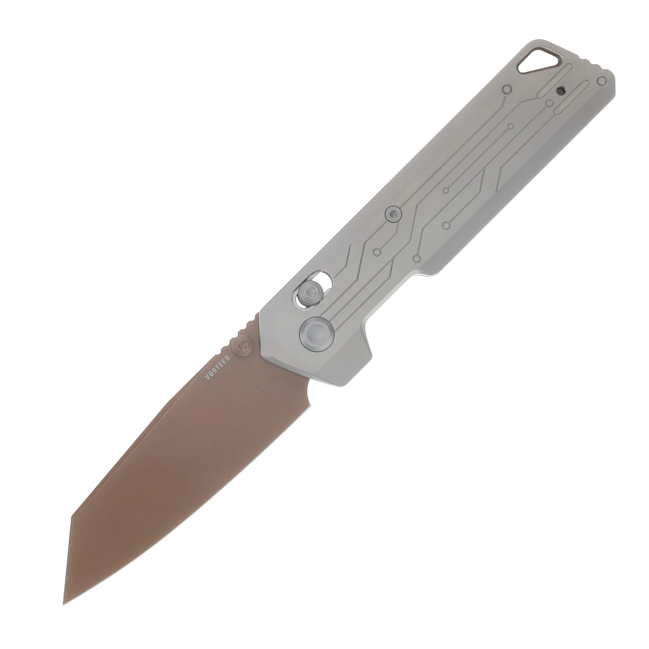 Vosteed Parallel Folding Knife 154CM Copper Dune Blade Circuit Titanium Handle A3520