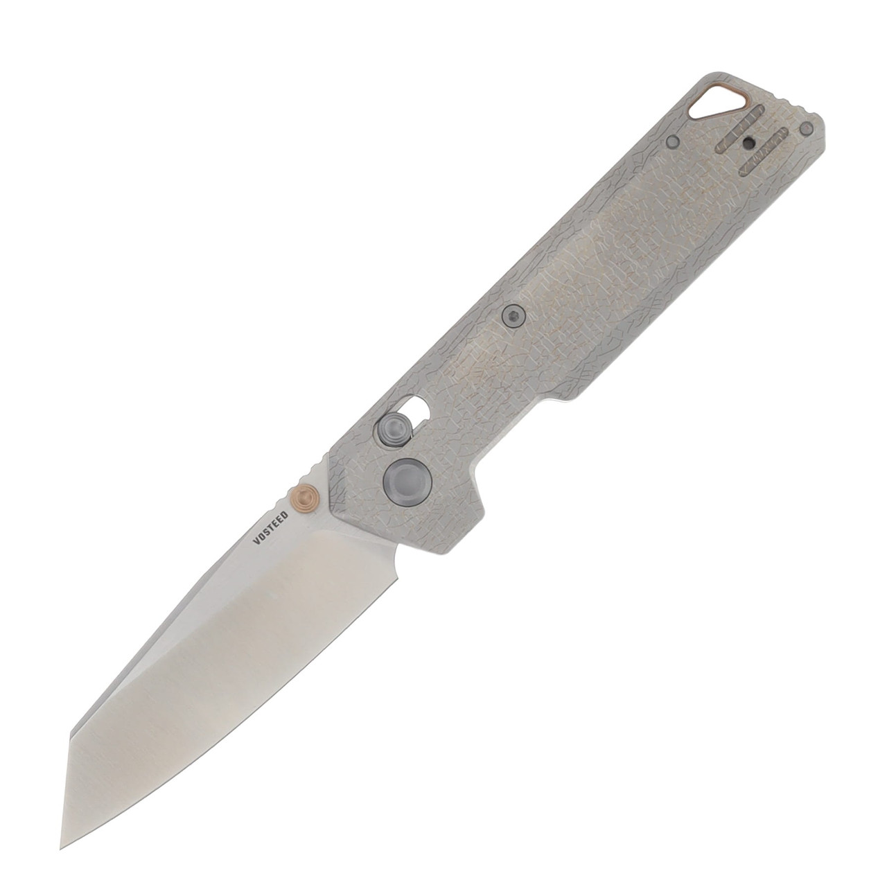 Vosteed Parallel Folding Knife S35VN Satin - Brushed Blade Arctic Crackle TI Handle A3509