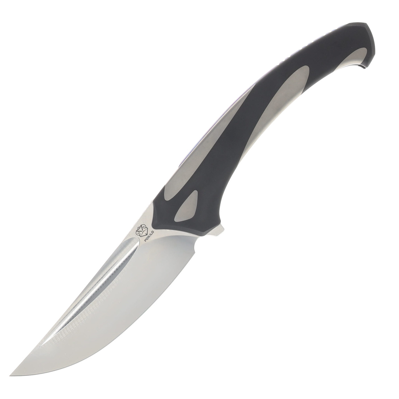 Poikilo Blade Orca Midtech MSW Folder Gray Black TI Handle - Timascus Clip - M398 Blade POIBORCAMMSW