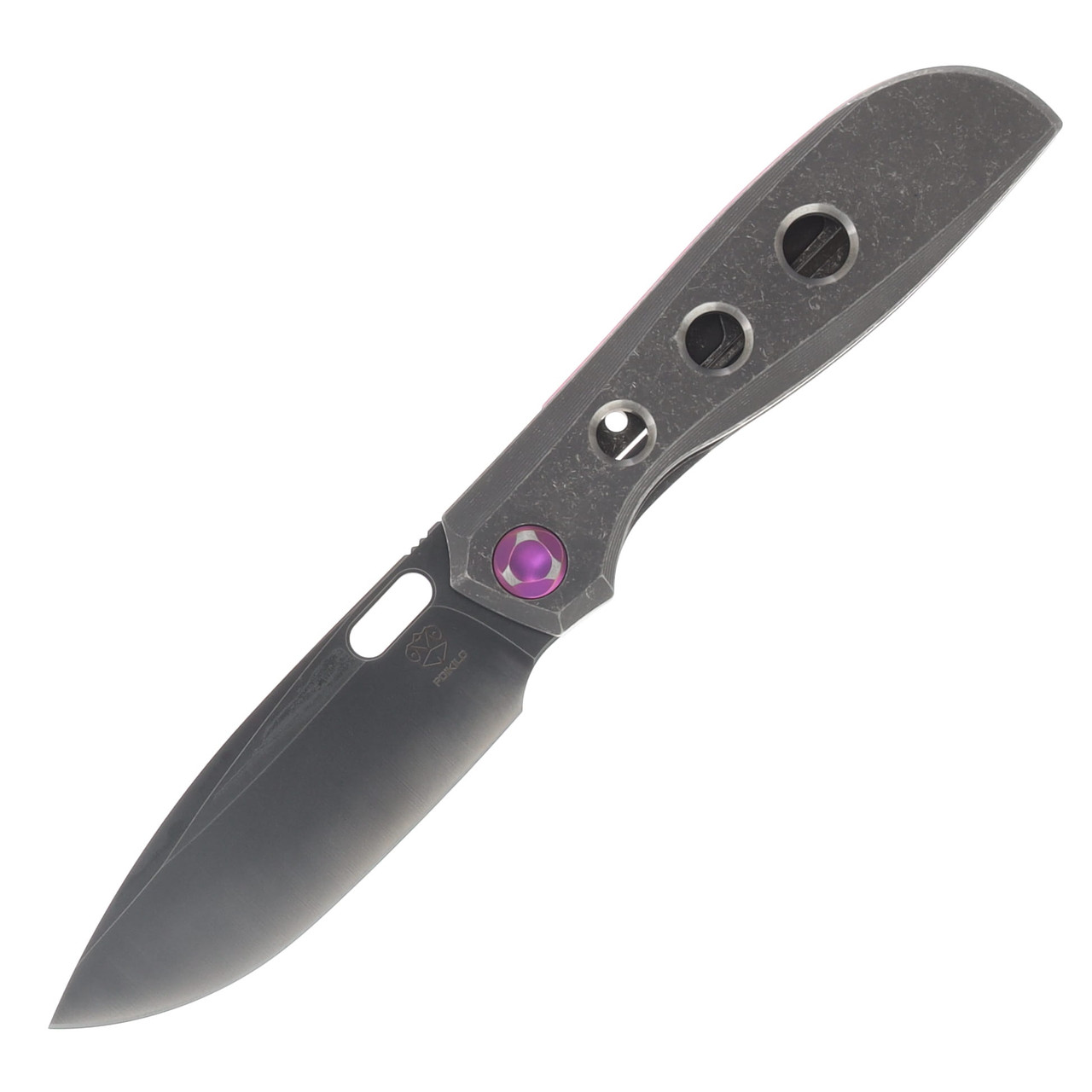 Poikilo Blade Gecko Folding Knife Standard DSW V3 TI Handle W/3 Circles M398 POIBGECSDSWV33CIRC