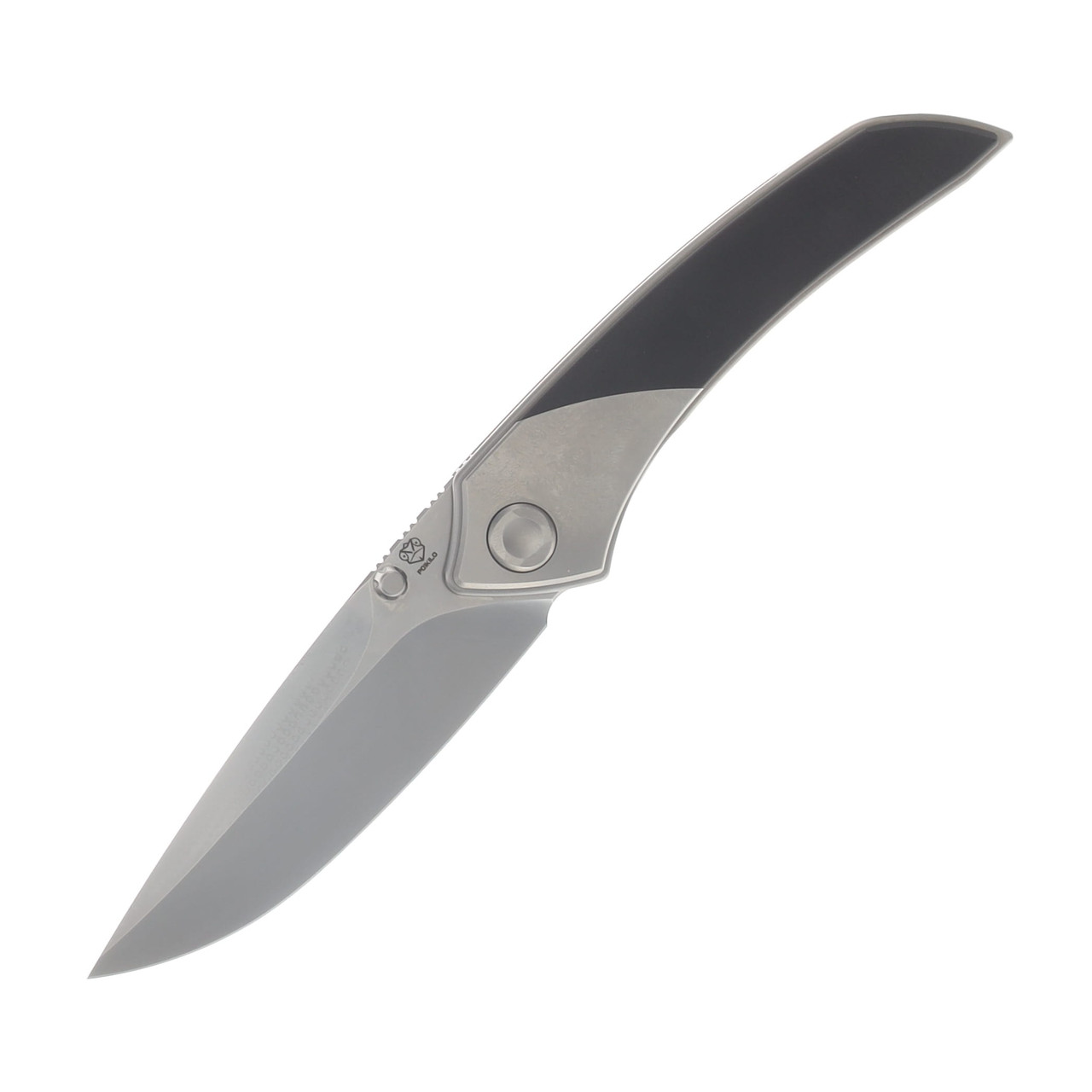 Poikilo Blade Tuna Mini Standard PSW Folding Knife Black Gray TI Handle M398 Blade POIBTUNAMINISPSW