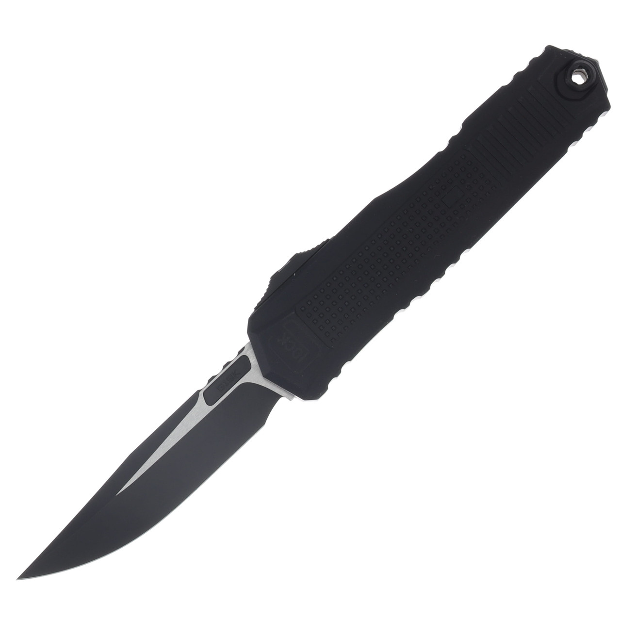 Glock x Microtech Glock G19K S/E OTF Auto Black Drop Point Blade and Hardware Standard Black Chassis 81-1T GLO79316