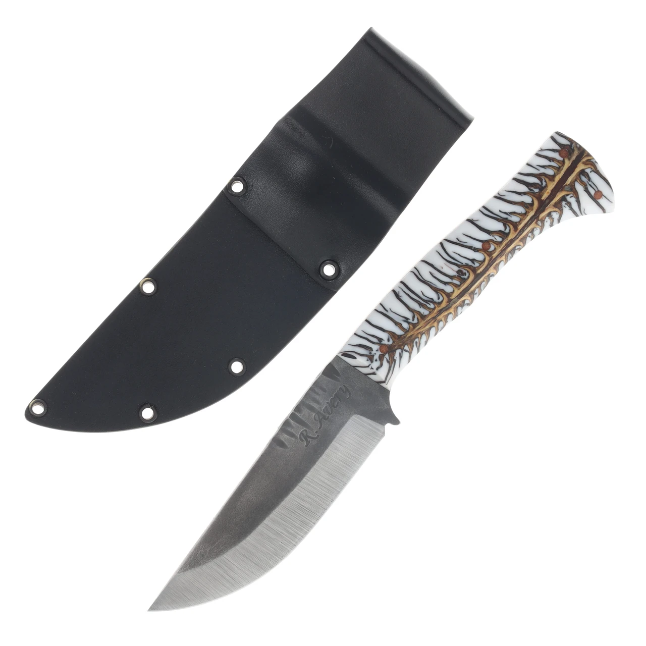 Avery Knifeworks Woodsman Fixed Blade Forged Magnacut/White Pinecone AK02WP