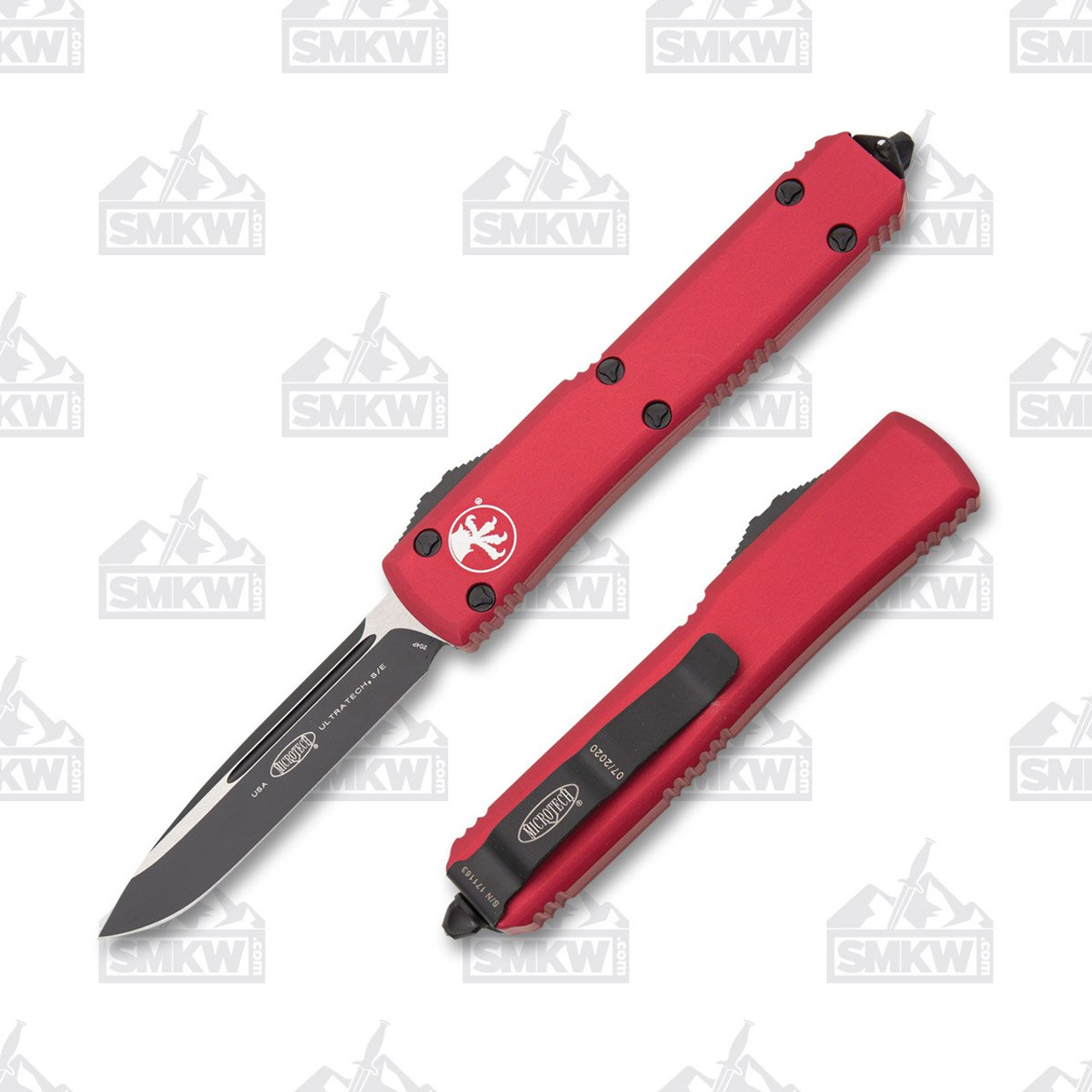 Cuchillo MicroTech Ultratech automático frontal-plegable rojo