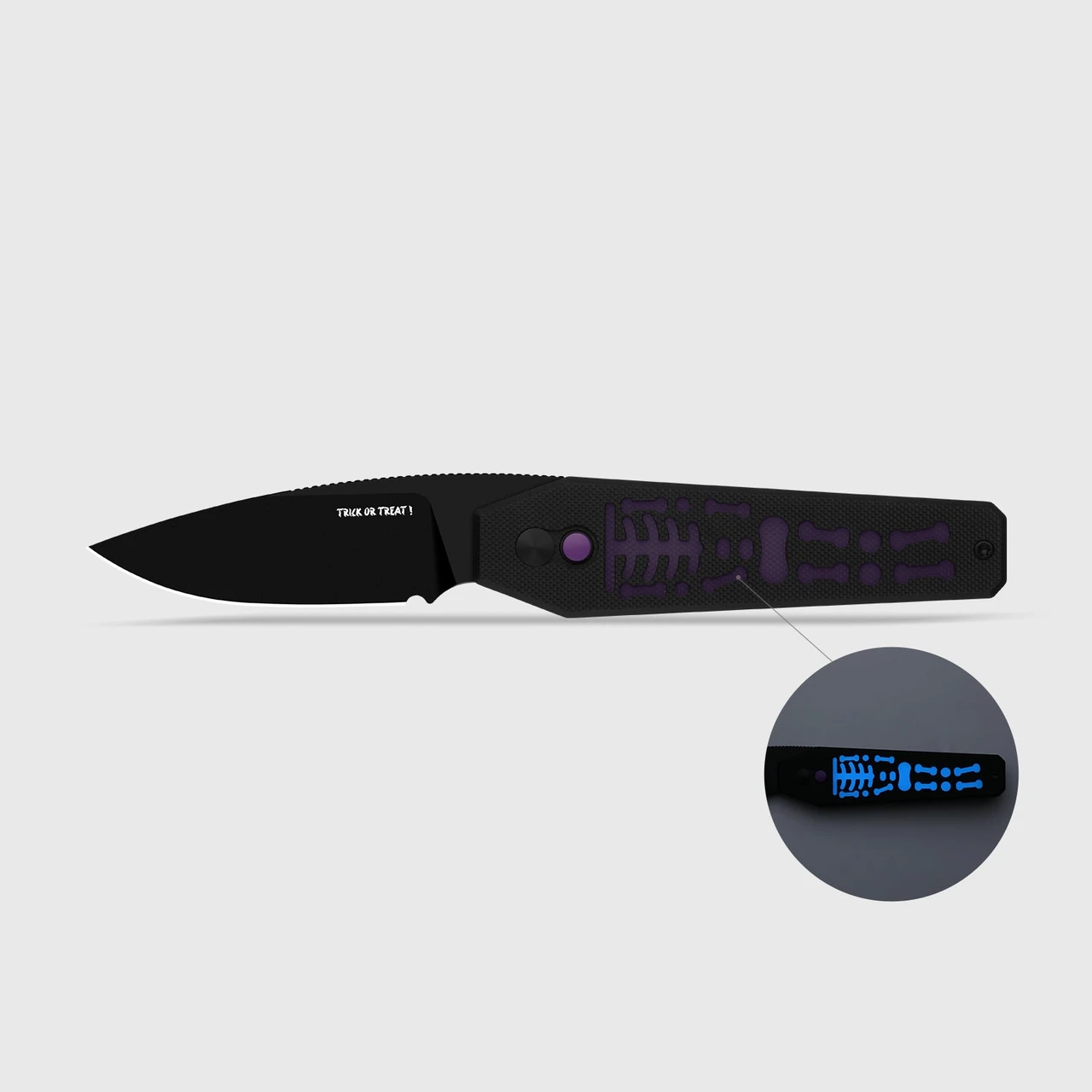 Kizer Halloween 2026 Tomb Button Lock Folding Knife PVD Nitro V/Glow in the Dark G-10 V3692HW2