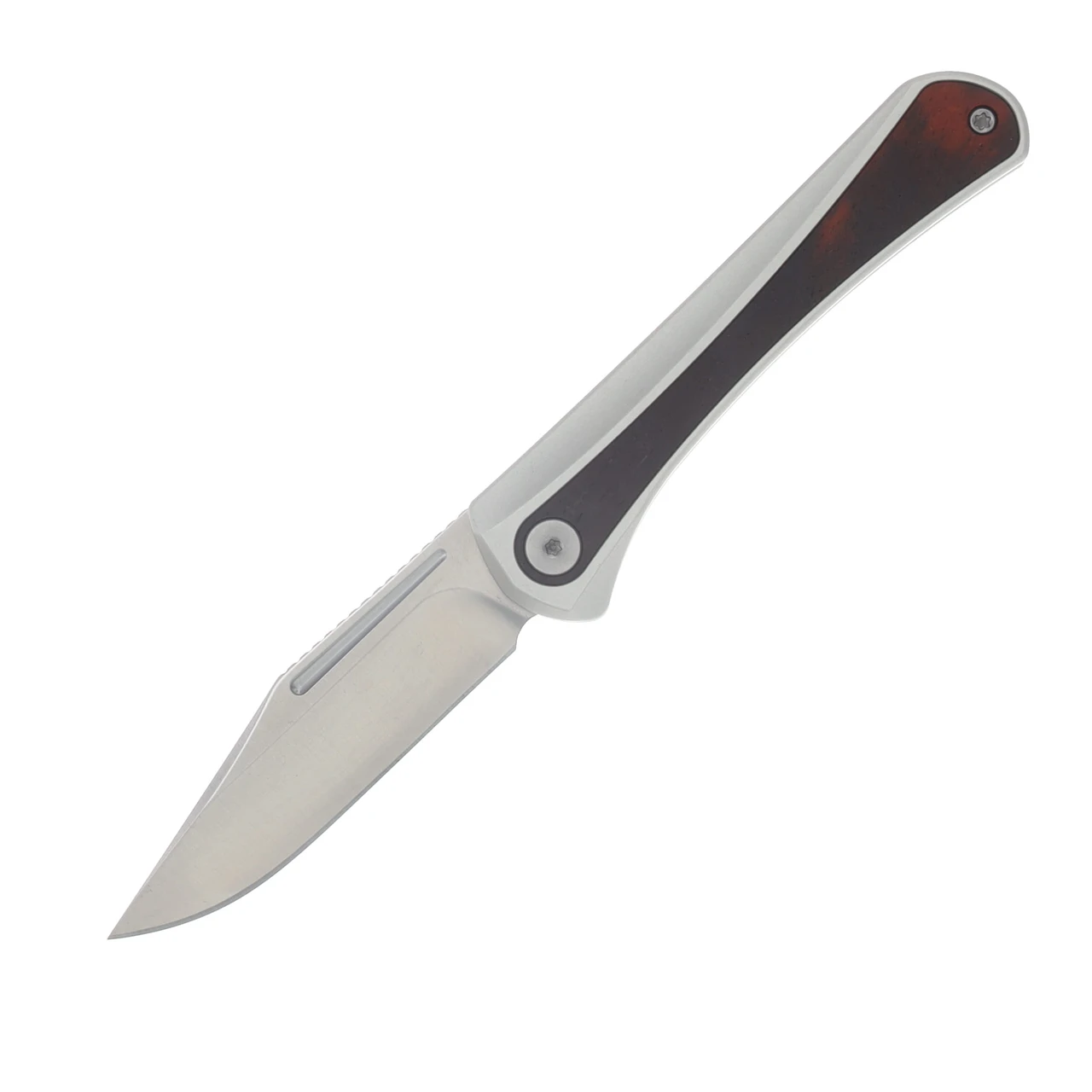 Kizer Melody Slip Joint Folding Knife Satin S35VN/Panama Rosewood and Gray Aluminum KI3732A2