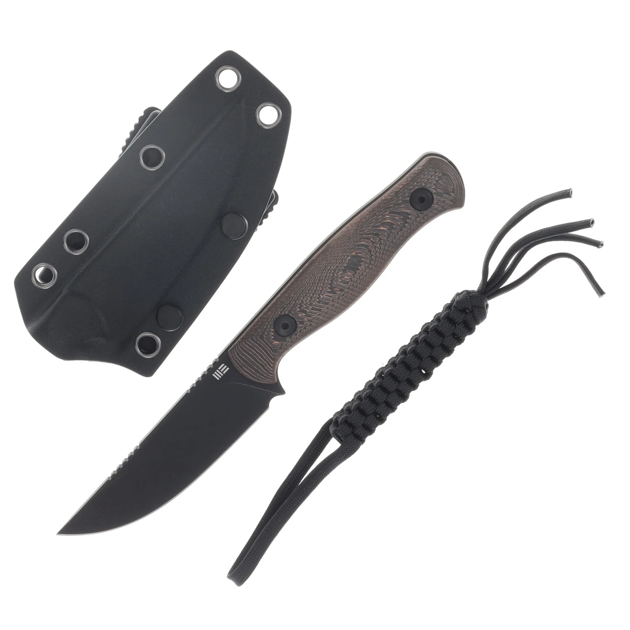 WE Knife Co Notchline Fixed Knife Milled Copper Foil Carbon Fiber Handle Black SW S35VN Blade WE25047-2