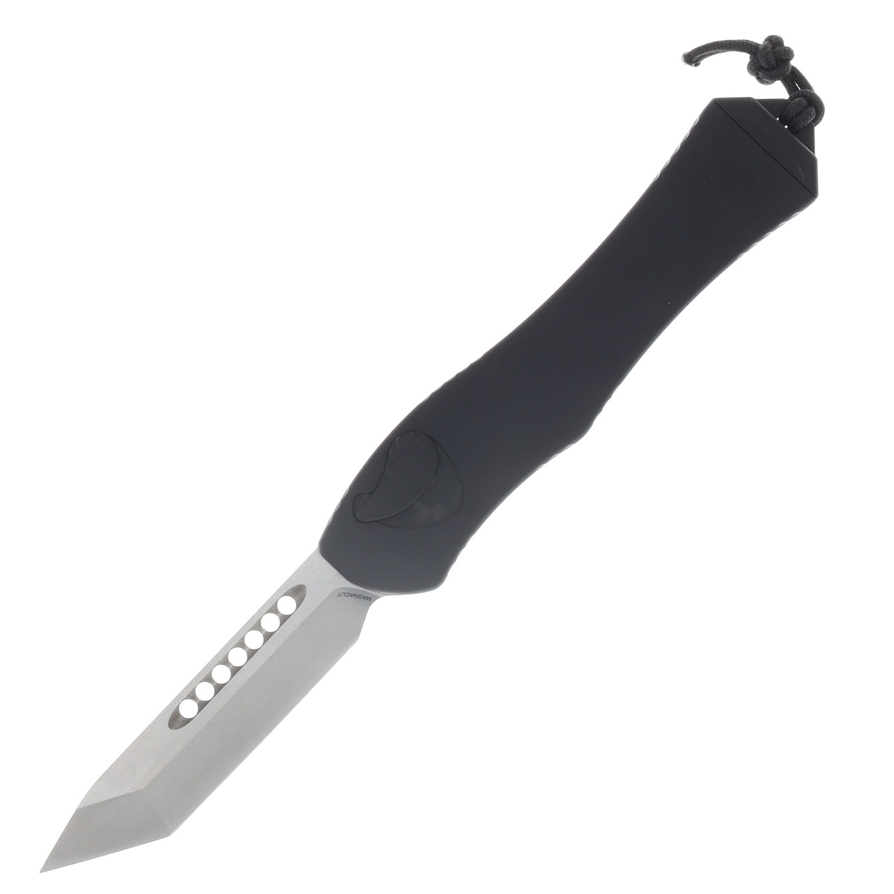 Heretic Hydra V4 OTF Automatic Tanto Stonewash Blade Black Aluminum Handle H406-2A
