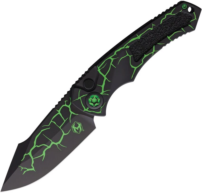 Heretic Pariah OTS Automatic Drop Point UV Toxic Magma