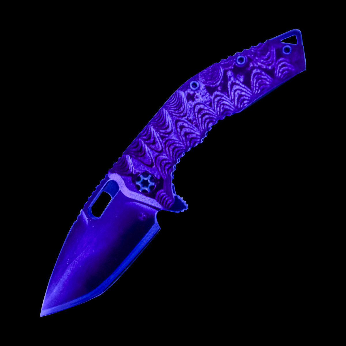 Heretic Medusa Manual Folding Knife Secret Cel Shading Purple Flow