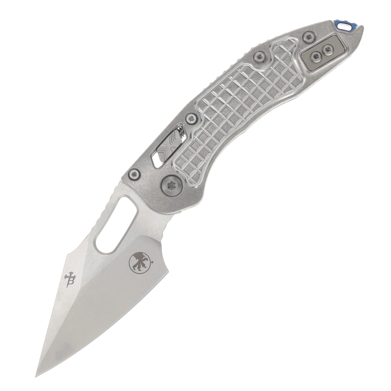 Microtech Stitch RAM LOK Folder Marfione Select SW -SW Frag TI W/Blue TI Accent MT169RL10FRMS2