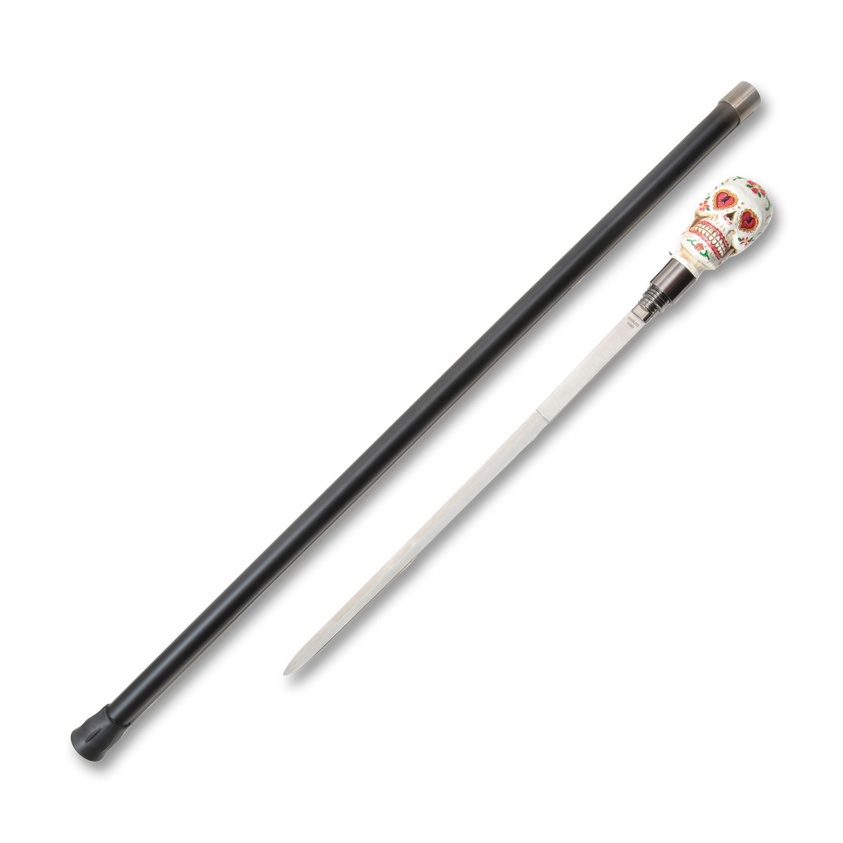 Szco Supplies Sugar Skull Sword Cane with Hidden Blade – 35in Overall