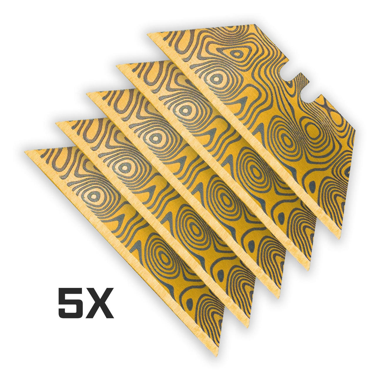 Exceed Designs Damascus Gold Smooth Edge Utility Blades 5-Pack