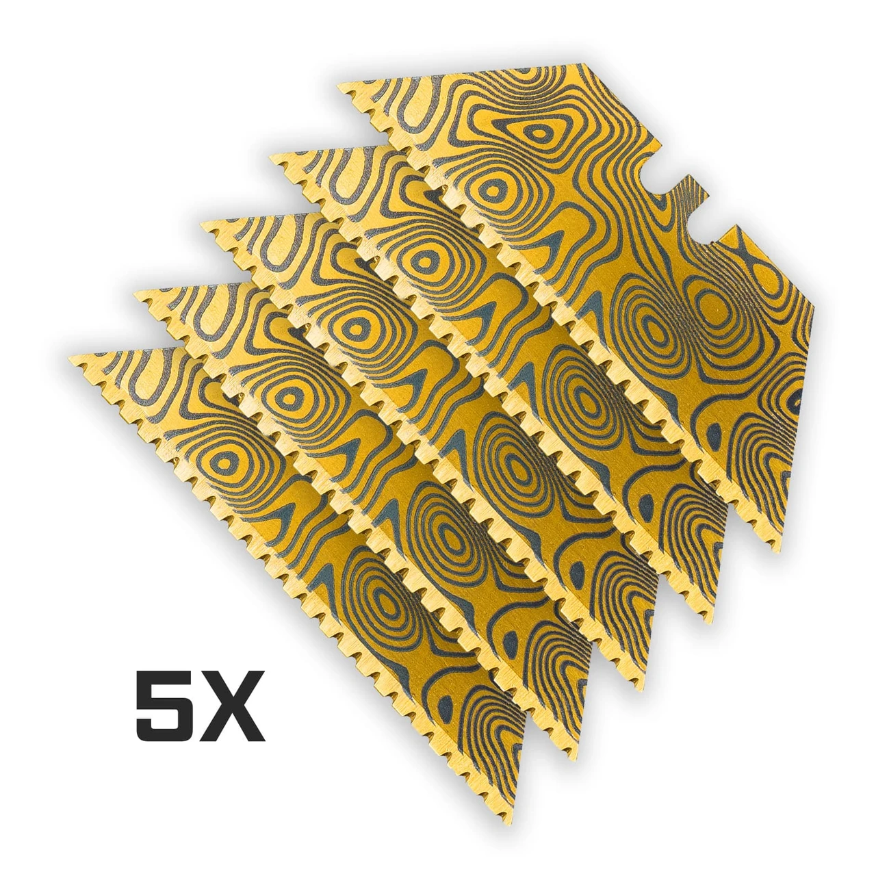 Exceed Designs Damascus Gold 24pt Serrated Utility Blades 5-Pack