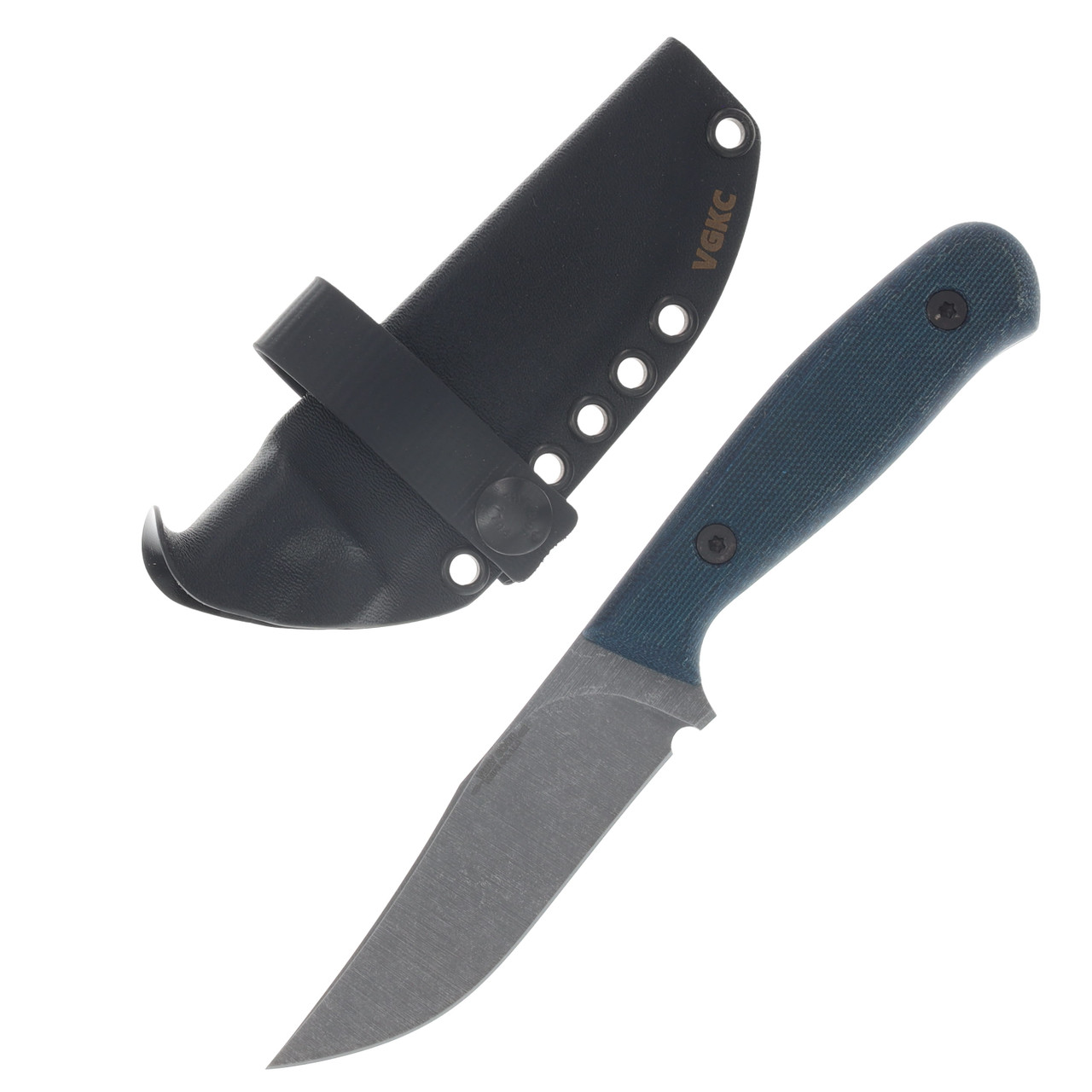 Very Good Knife Co Revelation Denim Blue Micarta Handle Stonewash AEB-L Blade VGKCRDBM