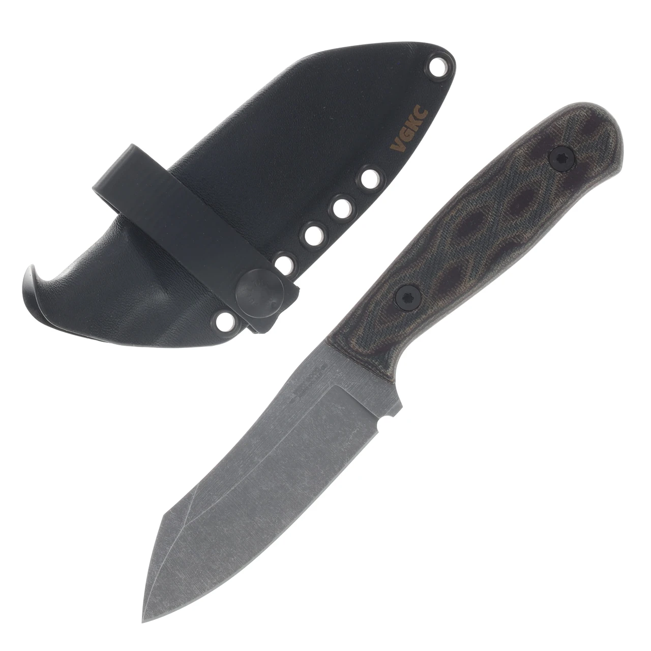 Very Good Knife Co Lone Star Python Micarta Handle Stonewash AEB-L Blade VGKCLSPM
