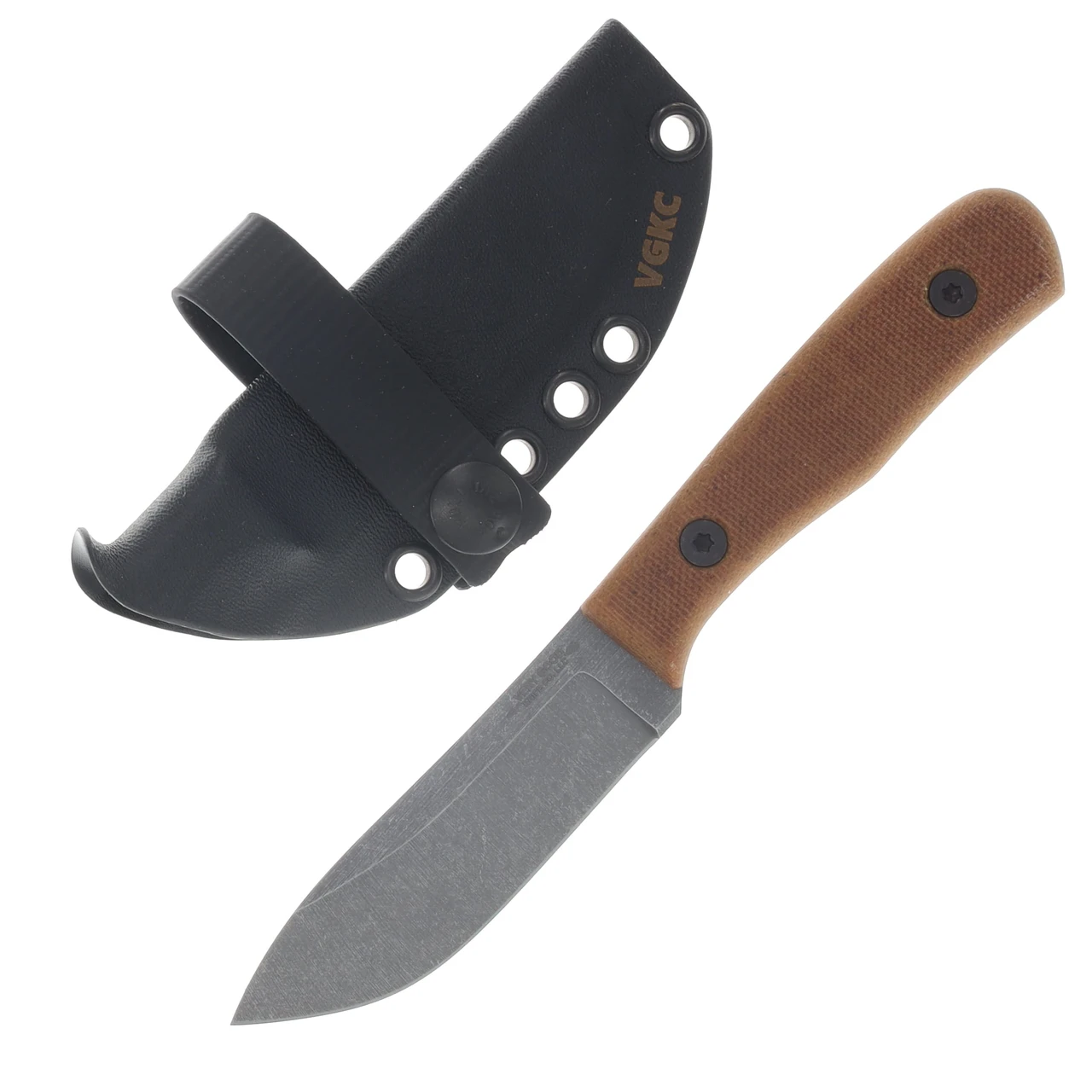 Very Good Knife Co Tradition JR Natural Micarta Handle Stonewash AEB-L Blade VGKCTJNM